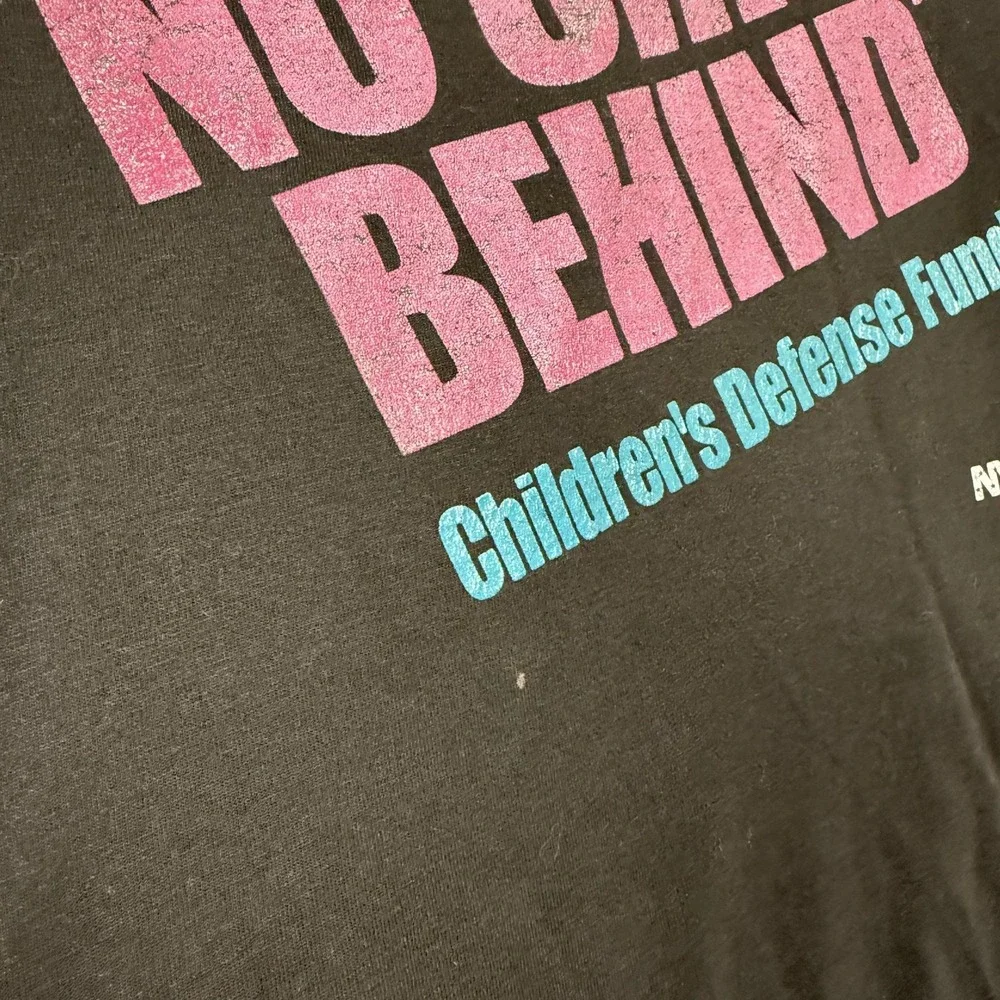 Vintage Leave No Child Behind Shirt‎ Mens XL Black Children's Defense Fund 90s